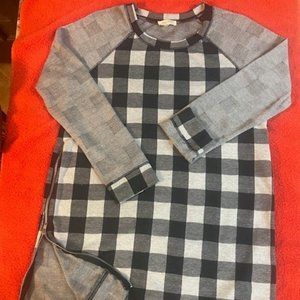 Mystree Black and Gray Checked Dress/Tunic, Women's S